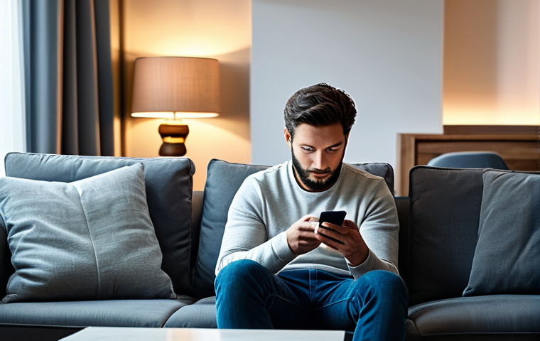 가전제품 업그레이드 가이드 - Smart Home Convenience**
A modern living room showcasing a smart thermostat and smart lighting syst...