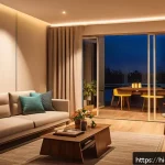 Home 23 LED 전구 교체 방법 - A cozy Indian living room scene featuring a variety of LED bulbs including smart, sensor-based, and ...